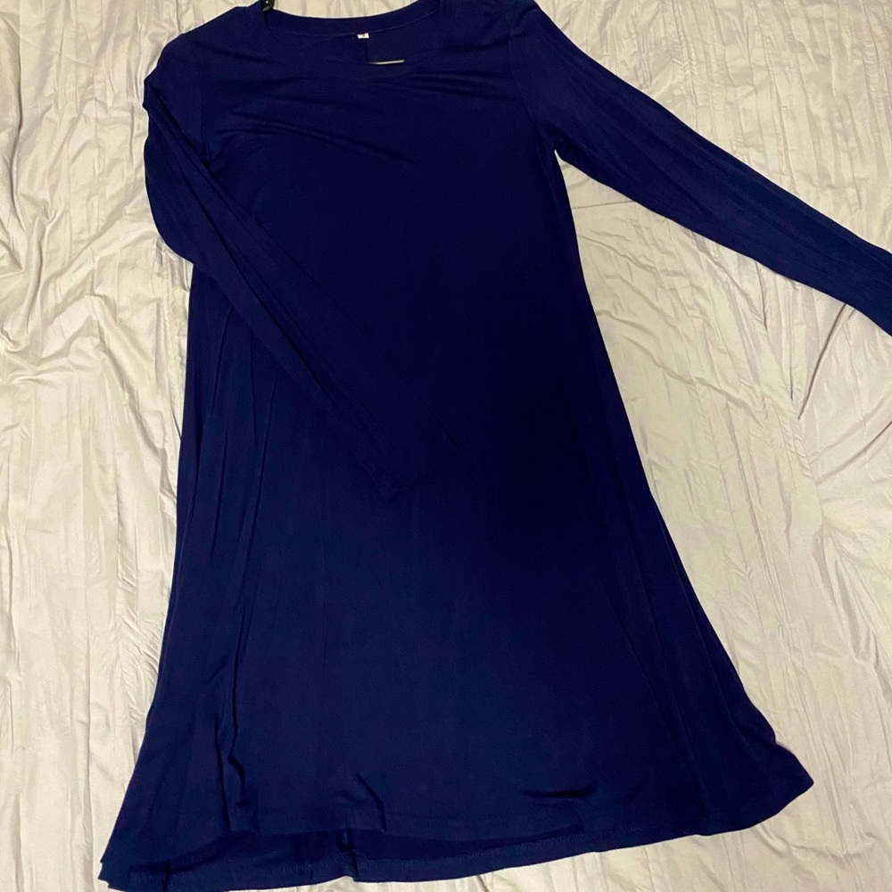 Navy Long sleeve Tshirts Dress S